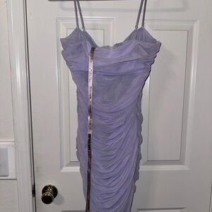 House of CB Lilac Ruched Mini Dress